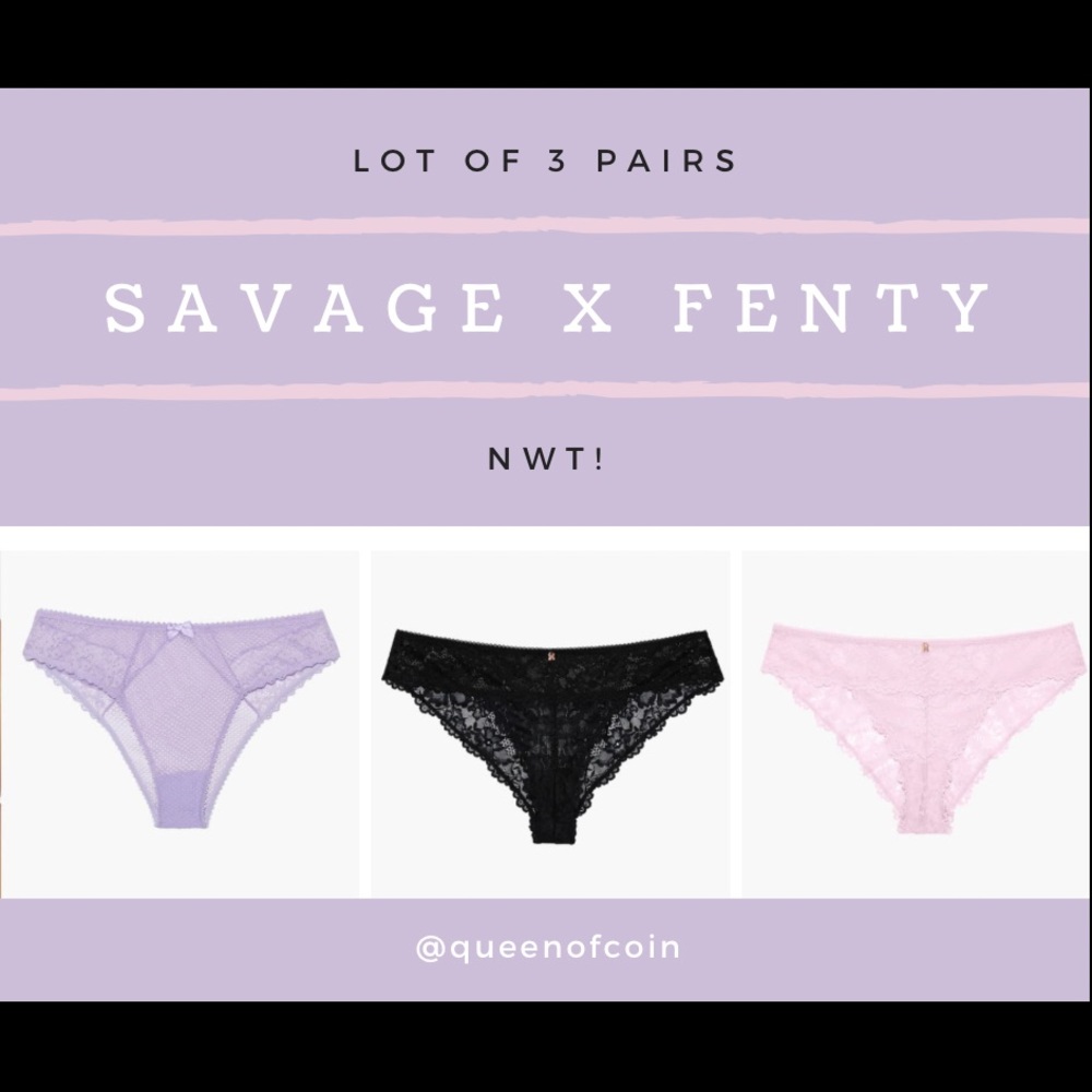 Savage X Fenty LOT 3 Panties NWT! Large
